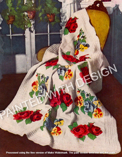 Vintage Victorian Afghan Blanket Throw Crochet Pattern